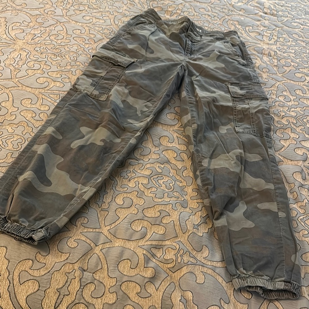 American Eagle Outfitters Green and Gray Flare Jeans